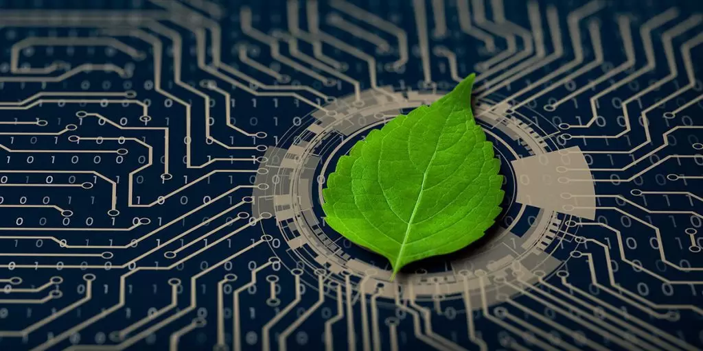 ¿Qué es la tecnología verde? Imagen que describe "material tecnológico sostenible"
